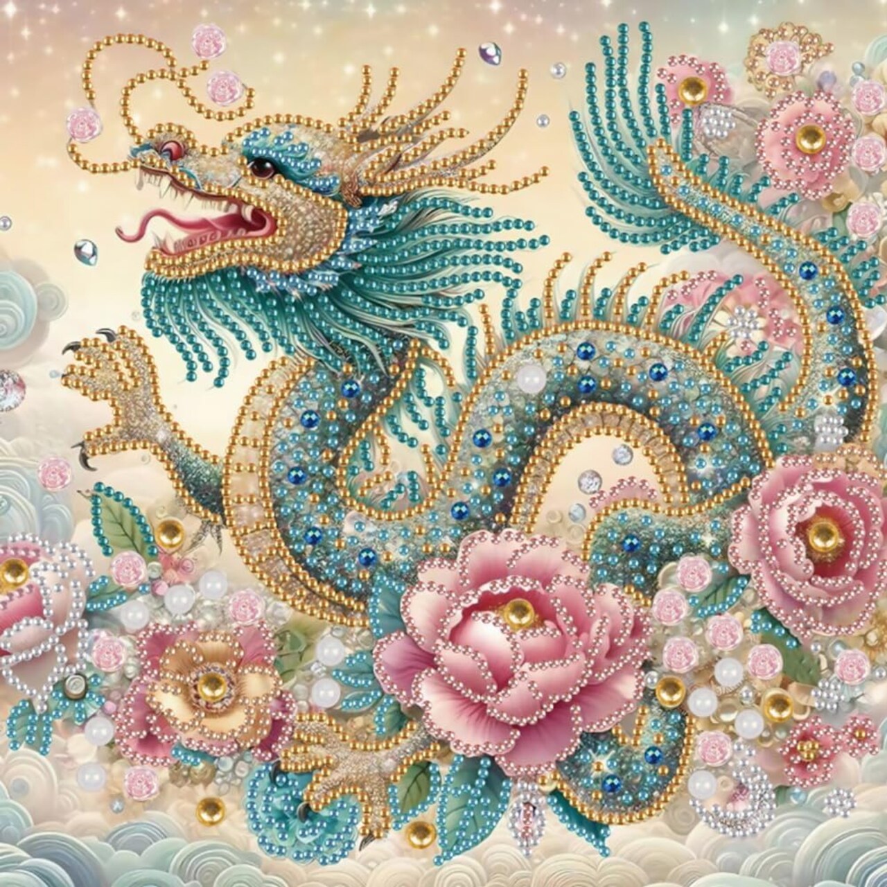 Dragon 5D Special Shape Diamond Painting Kit for Adults – Beginner-Friendly Crystal Rhinestones, DIY Full Drill Gem Art, 12×12 Inch Wall Décor & Gift